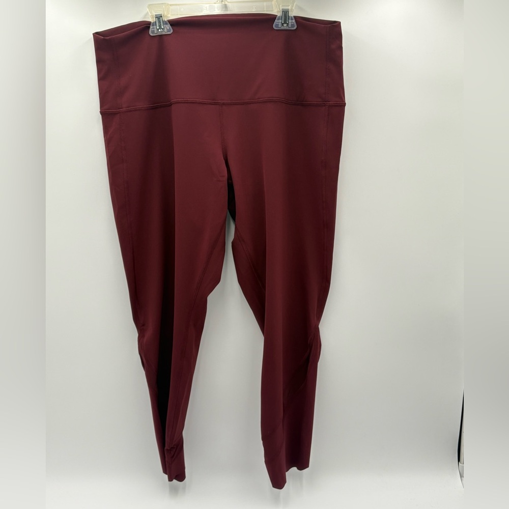 Lululemon Wunder Under Scallop Leggings Size 16 Red Merlot‎ 23” Crop - Picture 5 of 14